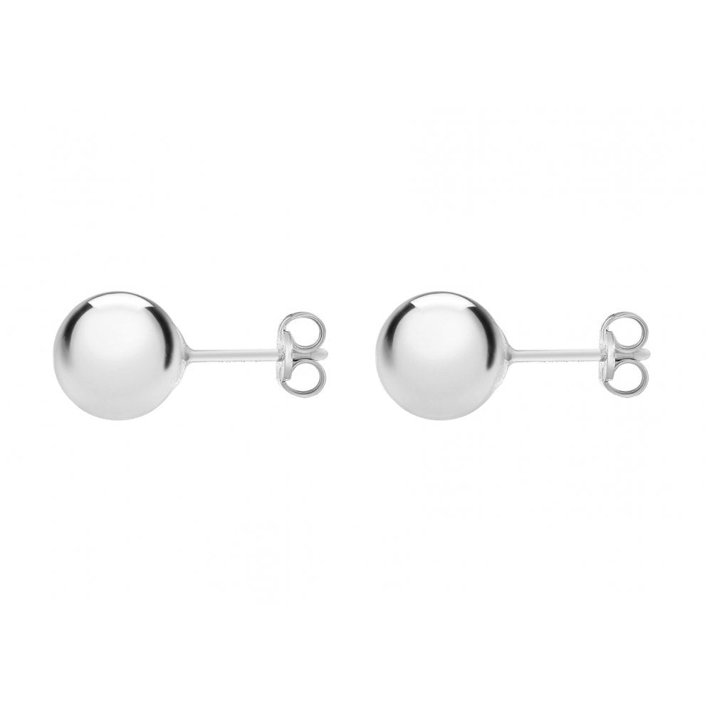 9CT WHITE GOLD 8MM BALL STUD EARRINGS