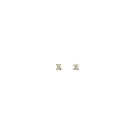 9CT WHITE GOLD CLAW SET CUBIC ZIRCONIA STUD EARRINGS