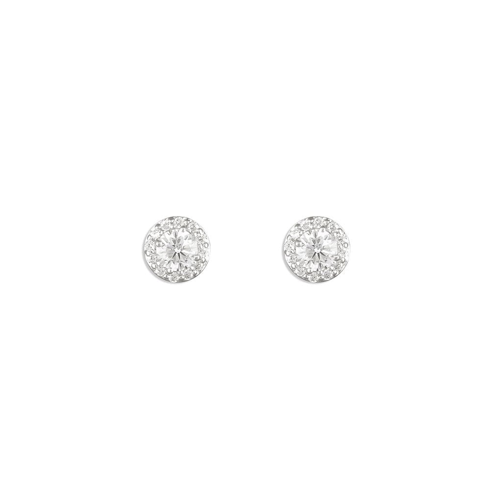 9CT WHITE GOLD CUBIC ZIRCONIA STUD EARRINGS