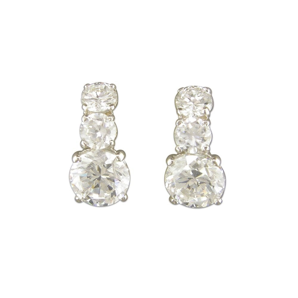 9CT WHITE GOLD CUBIC ZIRCONIA STUD EARRINGS