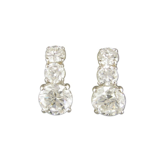 9CT WHITE GOLD CUBIC ZIRCONIA STUD EARRINGS