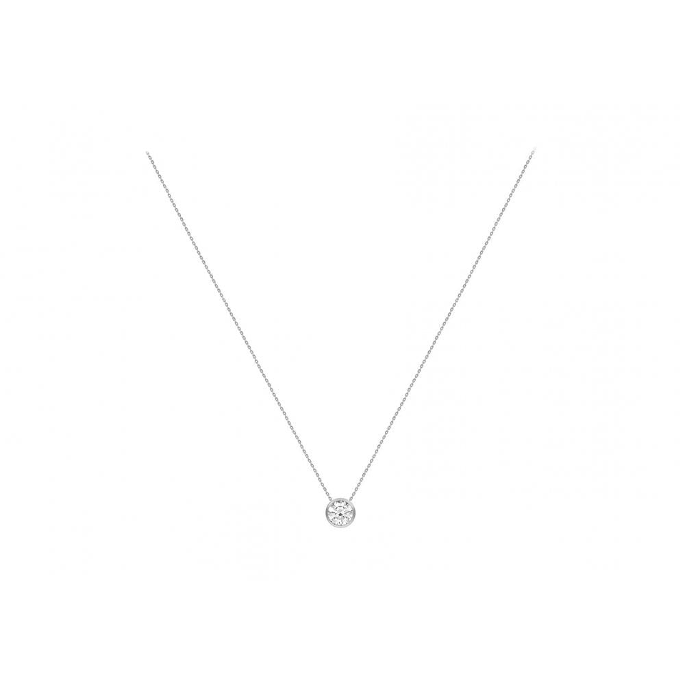 9CT WHITE GOLD CZ 6.7MM SLIDER ADJUSTABLE NECKLACE 41CM/16"- 46CM/18"