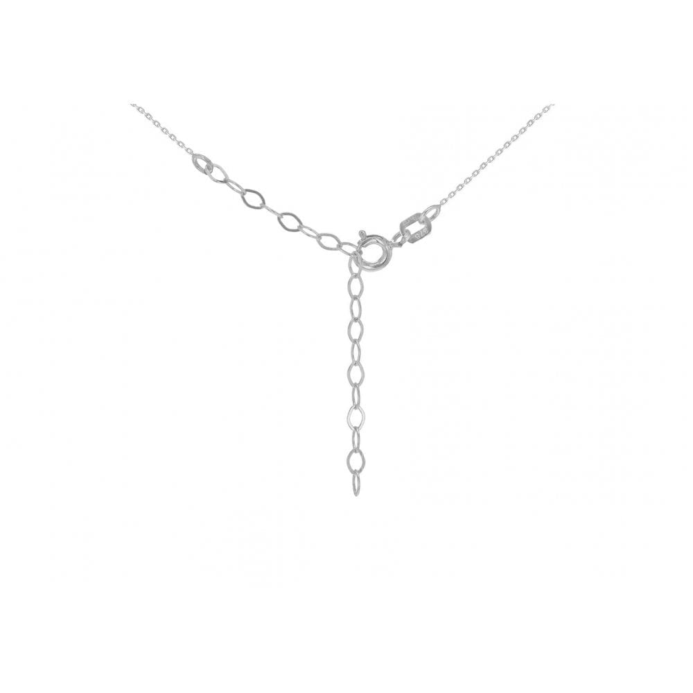 9CT WHITE GOLD CZ 6.7MM SLIDER ADJUSTABLE NECKLACE 41CM/16"- 46CM/18"