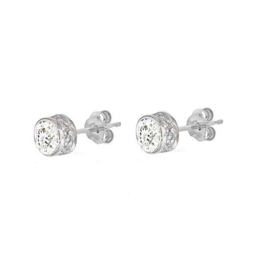 9CT WHITE GOLD CZ 6MM STUD EARRINGS