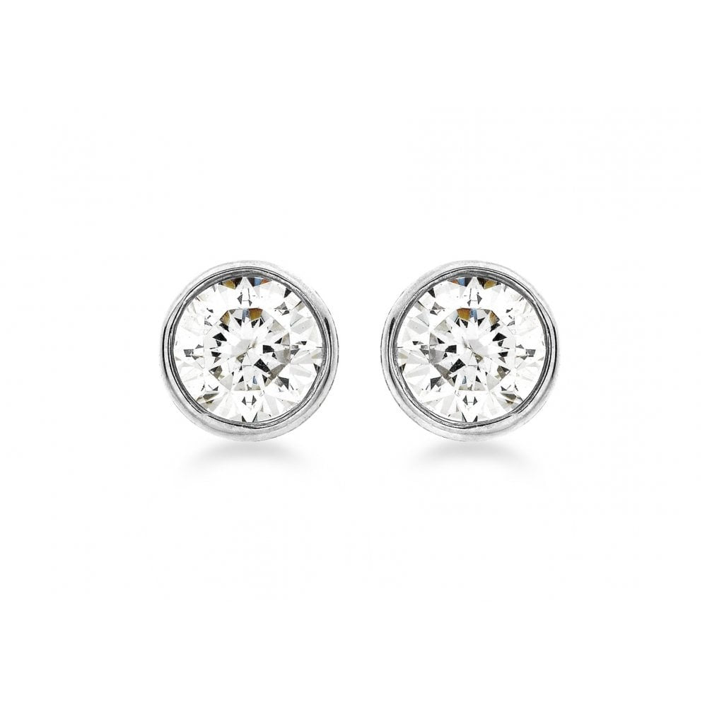 9CT WHITE GOLD CZ 6MM STUD EARRINGS
