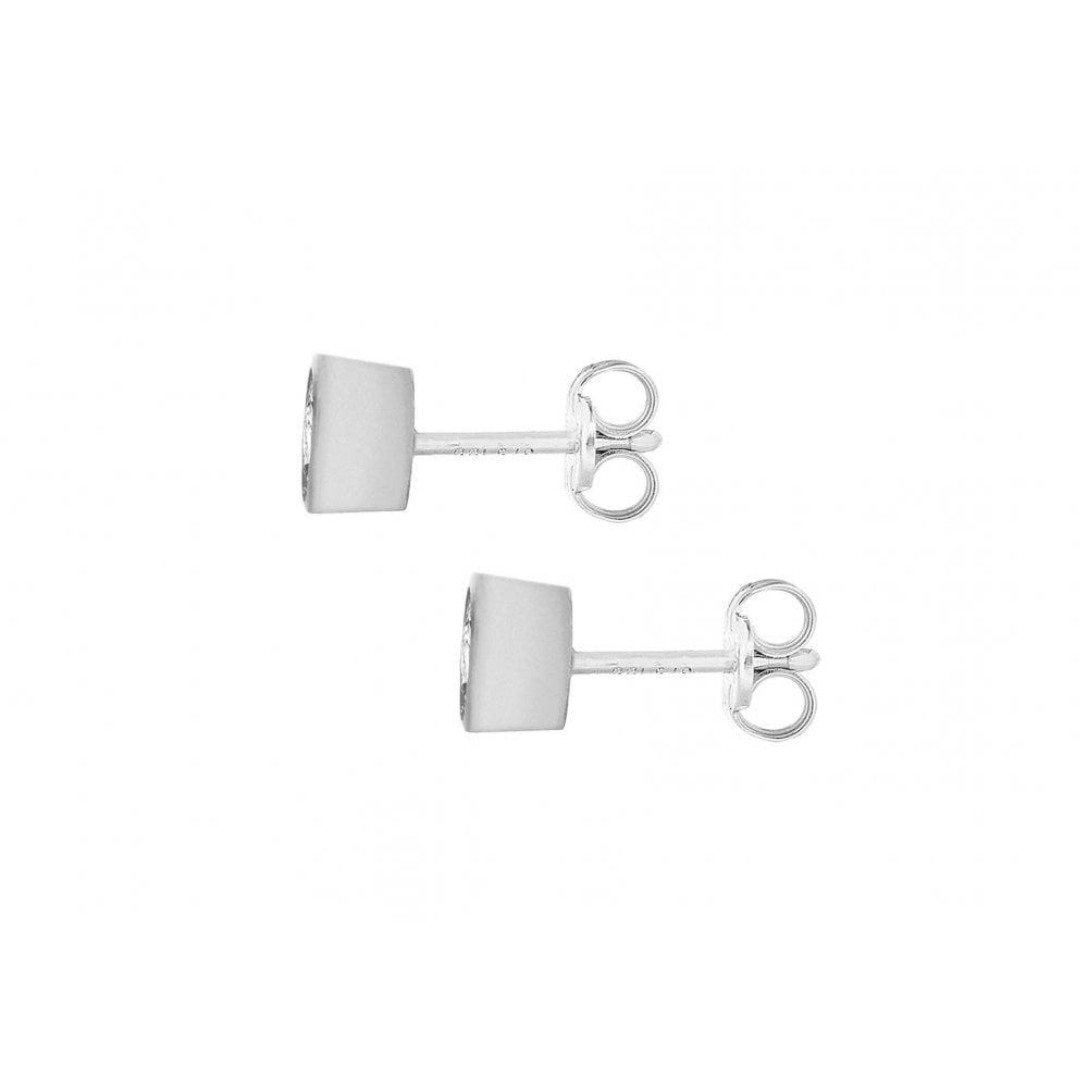 9CT WHITE GOLD CZ RUBOVER SET 5.8MM STUD EARRINGS