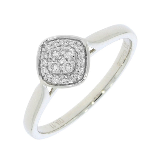 9CT WHITE GOLD DIAMOND SHAPED DIAMOND CLUSTER RING