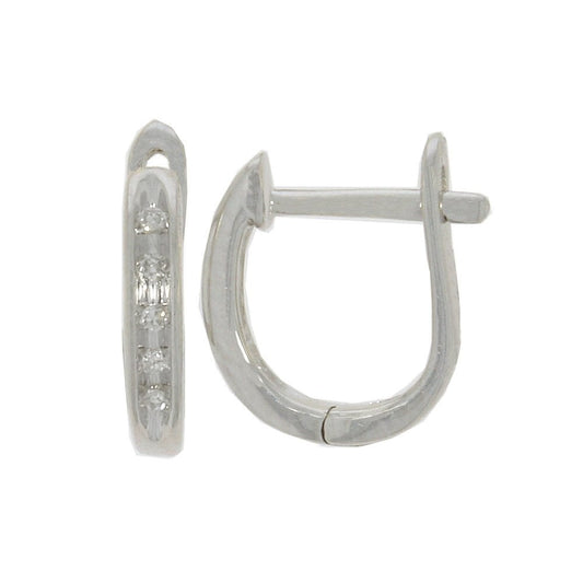 9CT WHITE GOLD HOOP EARRINGS WITH CUBIC ZIRCONIA