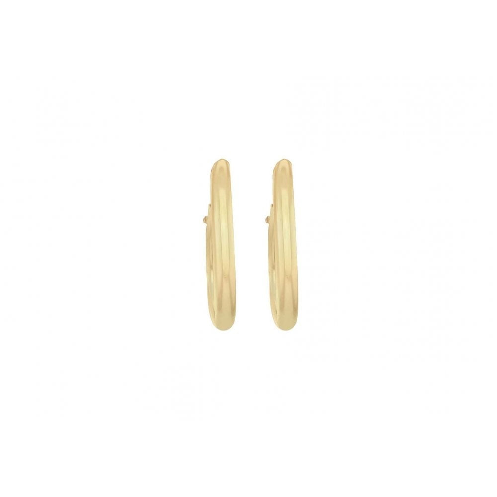 9CT YELLOW GOLD 1.2MM PLAIN 10.5MM SLEEPER HOOP EARRINGS