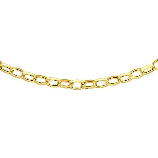 9CT YELLOW GOLD 100 OVAL BELCHER CHAIN 46CM/18"