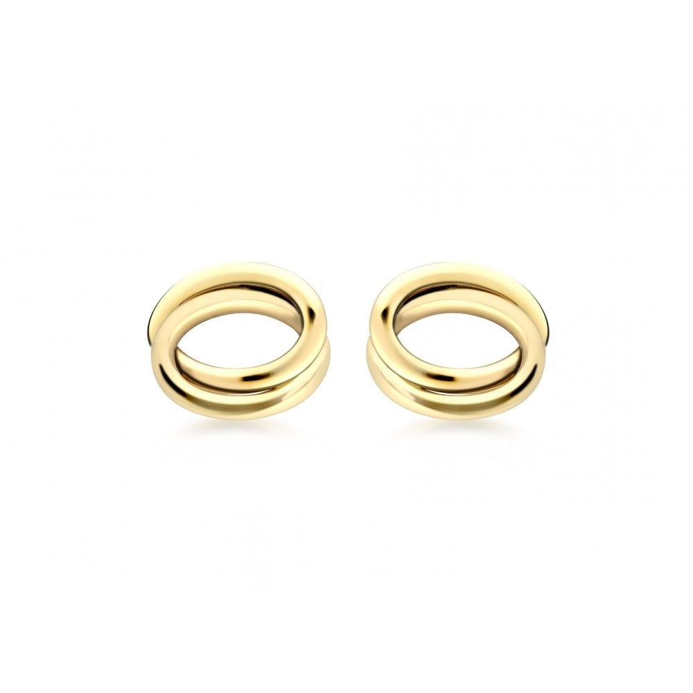 9CT YELLOW GOLD 11.5MM X 9.5MM OVAL STUD EARRINGS