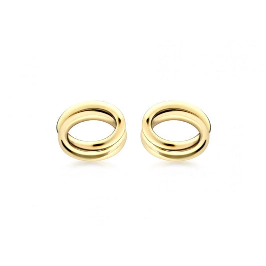 9CT YELLOW GOLD 11.5MM X 9.5MM OVAL STUD EARRINGS