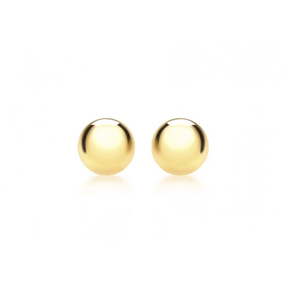 9CT YELLOW GOLD 12MM HALF-BALL POLISHED STUD EARRINGS