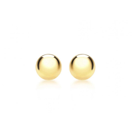 9CT YELLOW GOLD 12MM HALF-BALL POLISHED STUD EARRINGS