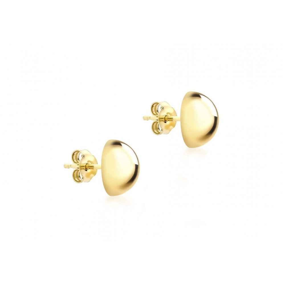9CT YELLOW GOLD 12MM HALF-BALL POLISHED STUD EARRINGS