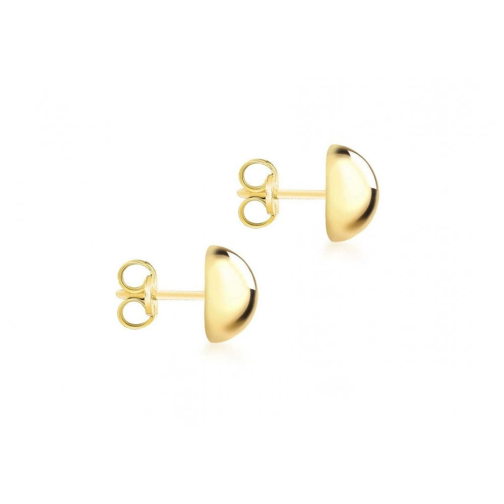 9CT YELLOW GOLD 12MM HALF-BALL POLISHED STUD EARRINGS