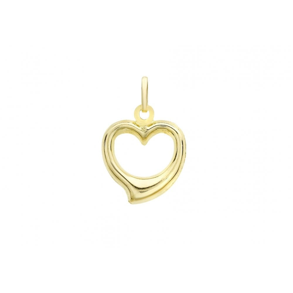 9CT YELLOW GOLD 12MM X 18MM HEART PENDANT