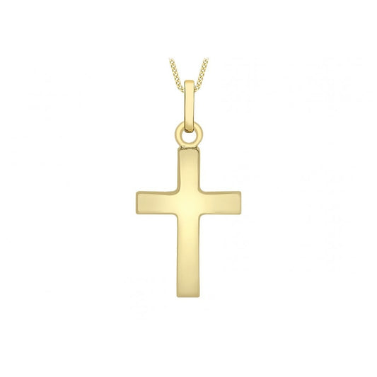 9CT YELLOW GOLD 13.5MM X 27MM CROSS PENDANT