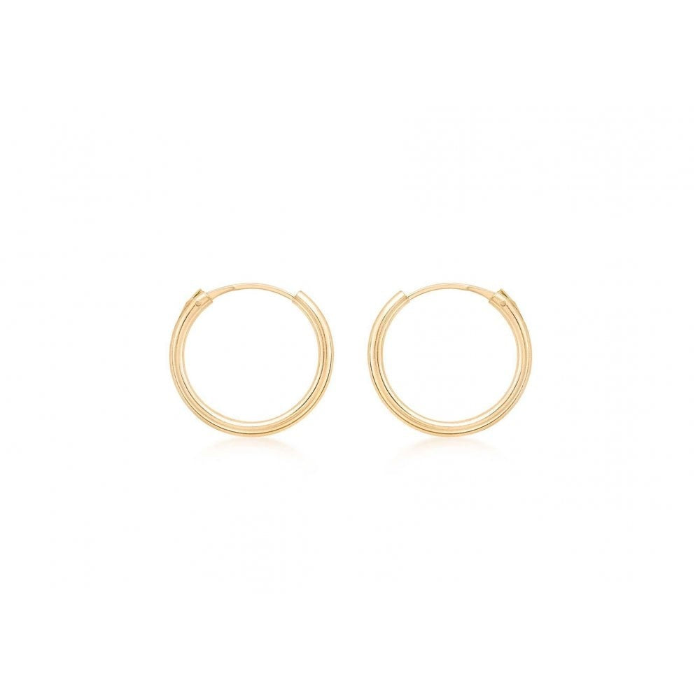9CT YELLOW GOLD 13MM SLEEPER HOOP EARRINGS