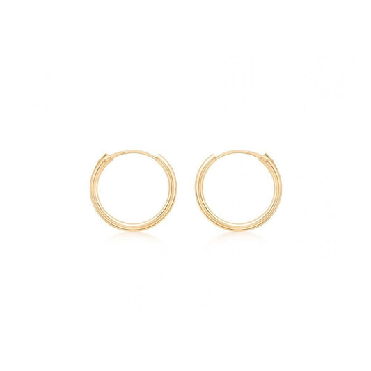 9CT YELLOW GOLD 13MM SLEEPER HOOP EARRINGS