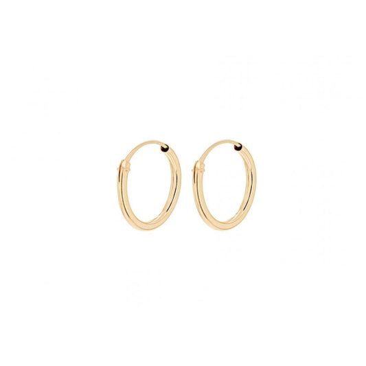 9CT YELLOW GOLD 13MM SLEEPER HOOP EARRINGS