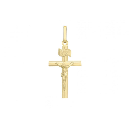 9CT YELLOW GOLD 13MM X 29MM CRUCIFIX PENDANT