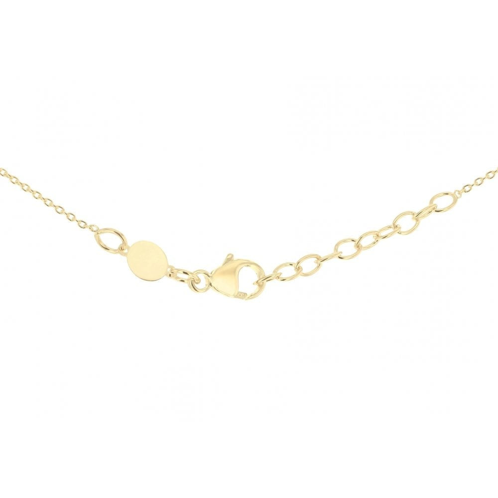 9CT YELLOW GOLD 15MM DISC PENDANT ADJUSTABLE NECKLACE 41CM/16"-43CM/17"