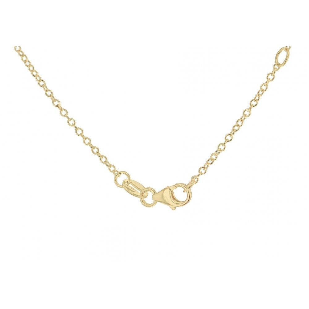 9CT YELLOW GOLD 17.8MM DIAMOND CUT RING ADJUSTABLE NECKLACE