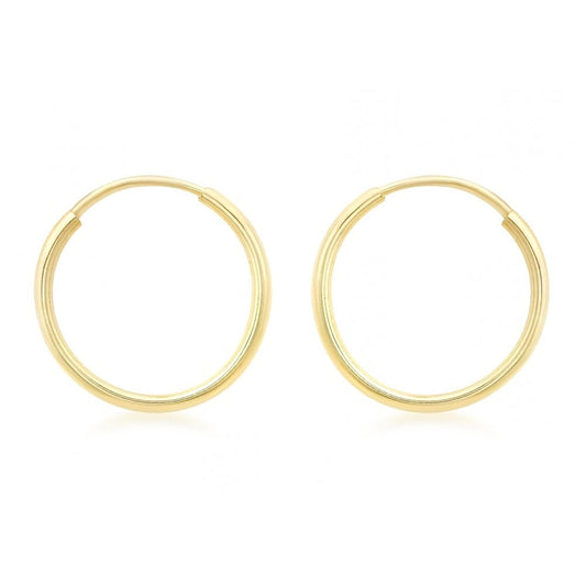 9CT YELLOW GOLD 18MM POLISHED HOOP EARRINGS
