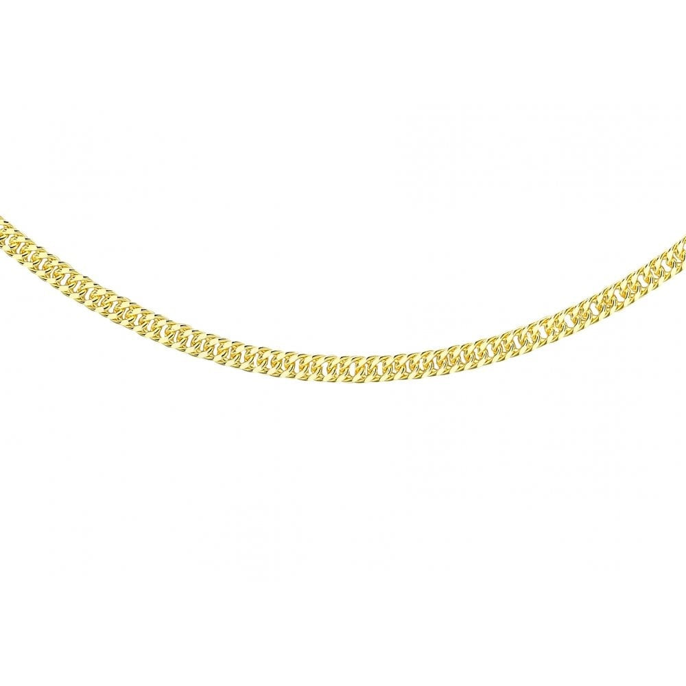 9CT YELLOW GOLD 2.5MM HOLLOW TRIPLE CURB CHAIN 46CM/18"