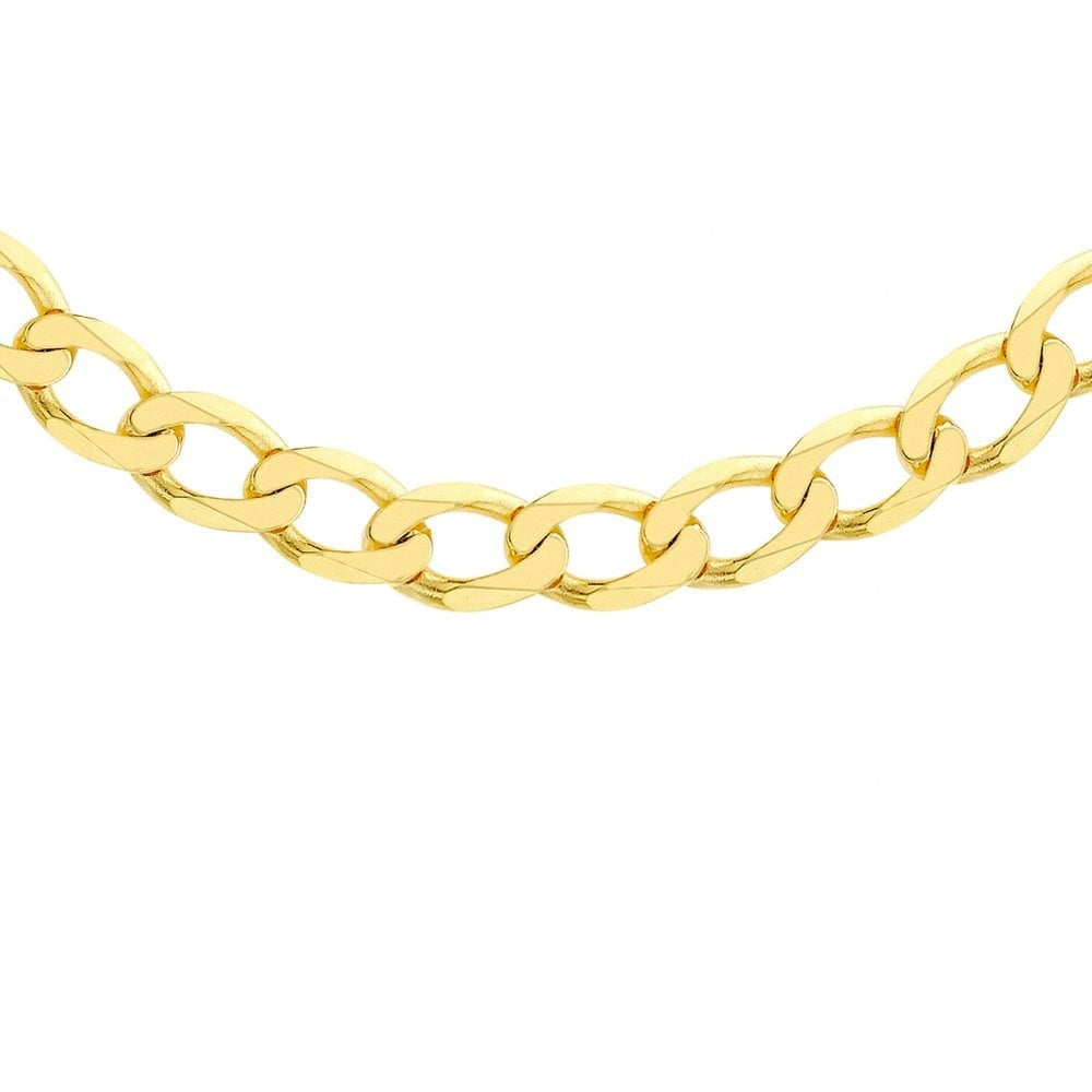 9CT YELLOW GOLD 200 DIAMOND CUT FLAT CURB CHAIN 56CM/22"