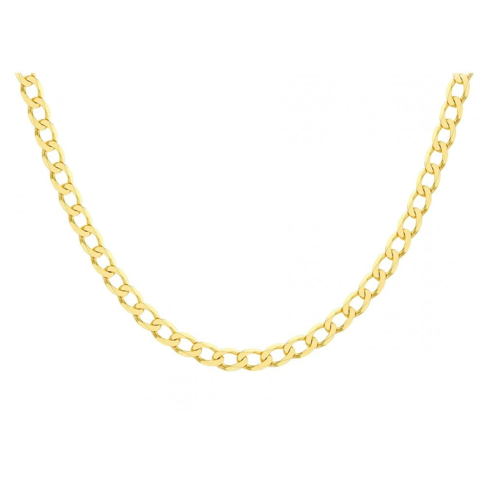 9CT YELLOW GOLD 200 DIAMOND CUT FLAT CURB CHAIN 56CM/22"
