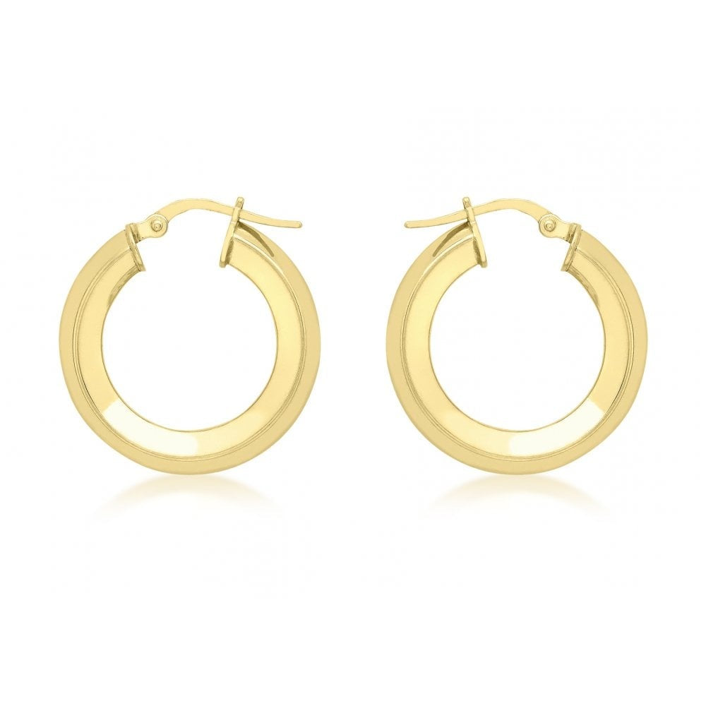 9CT YELLOW GOLD 22MM SQUARE TUBE CREOLE EARRINGS