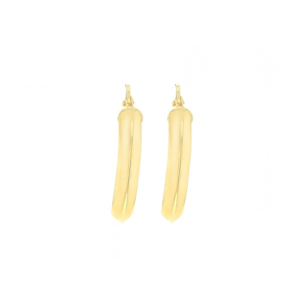 9CT YELLOW GOLD 22MM SQUARE TUBE CREOLE EARRINGS