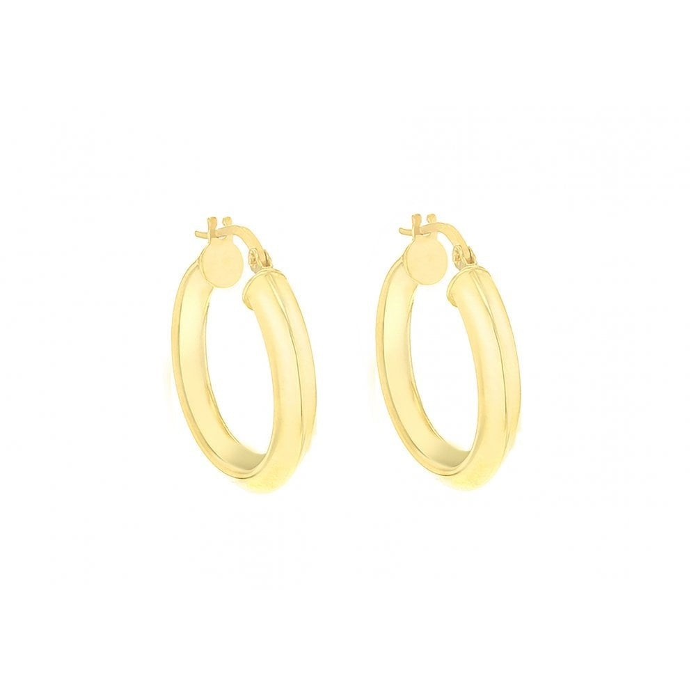 9CT YELLOW GOLD 22MM SQUARE TUBE CREOLE EARRINGS