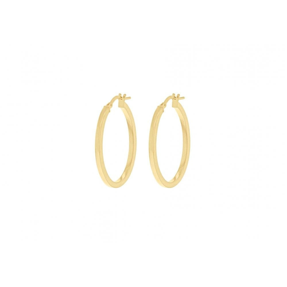 9CT YELLOW GOLD 22MM X 30MM OVAL CREOLE EARRINGS
