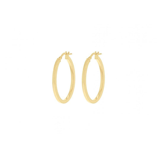 9CT YELLOW GOLD 22MM X 30MM OVAL CREOLE EARRINGS