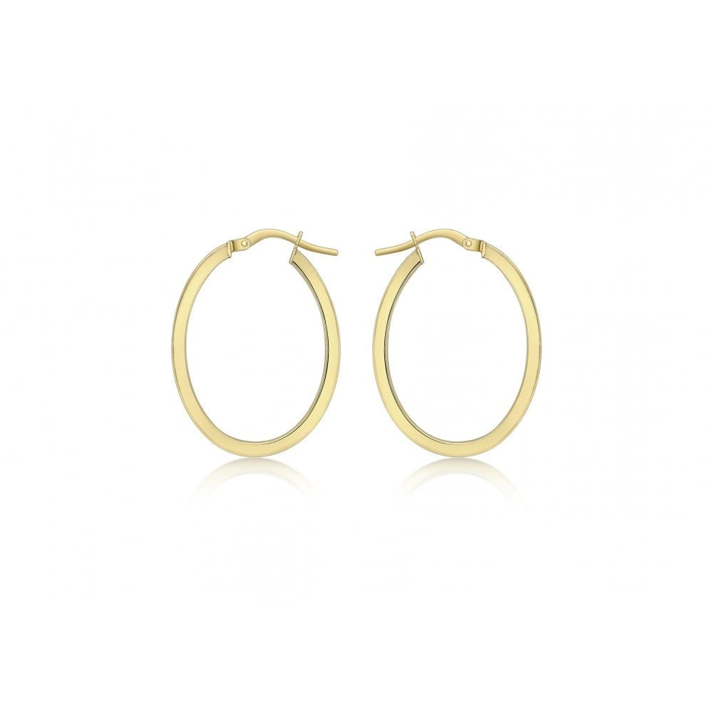 9CT YELLOW GOLD 22MM X 30MM OVAL CREOLE EARRINGS