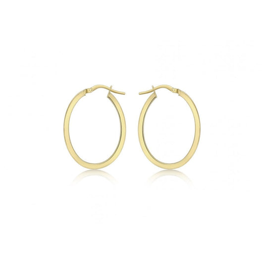9CT YELLOW GOLD 22MM X 30MM OVAL CREOLE EARRINGS
