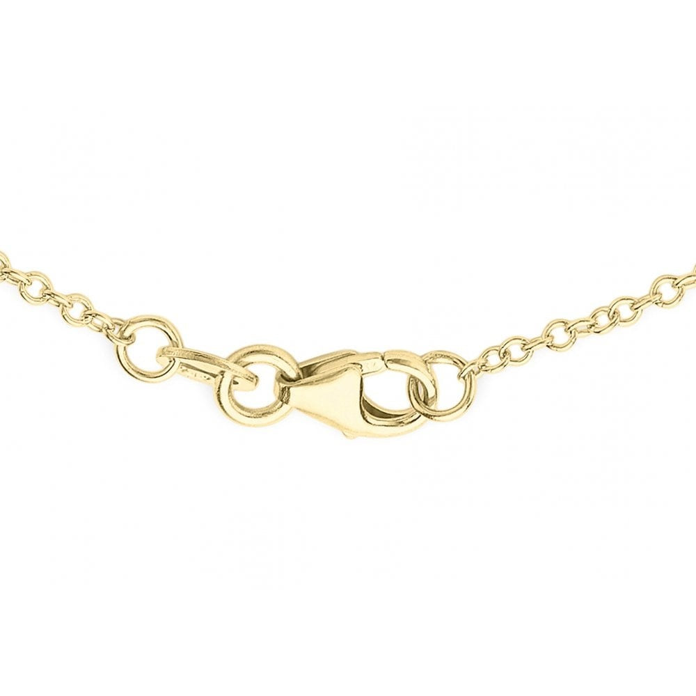 9CT YELLOW GOLD 22MM X 3MM HORIZONTAL BAR PENDANT ADJUSTABLE NECKLACE 41CM/16"-43CM/17"