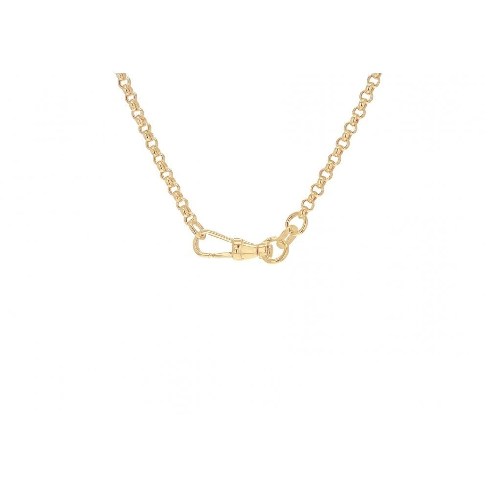 9CT YELLOW GOLD 25.5MM X 3MM T-BAR 80 HOLLOW BELCHER CHAIN ALBERT CLASP NECKLACE 46CM/18"