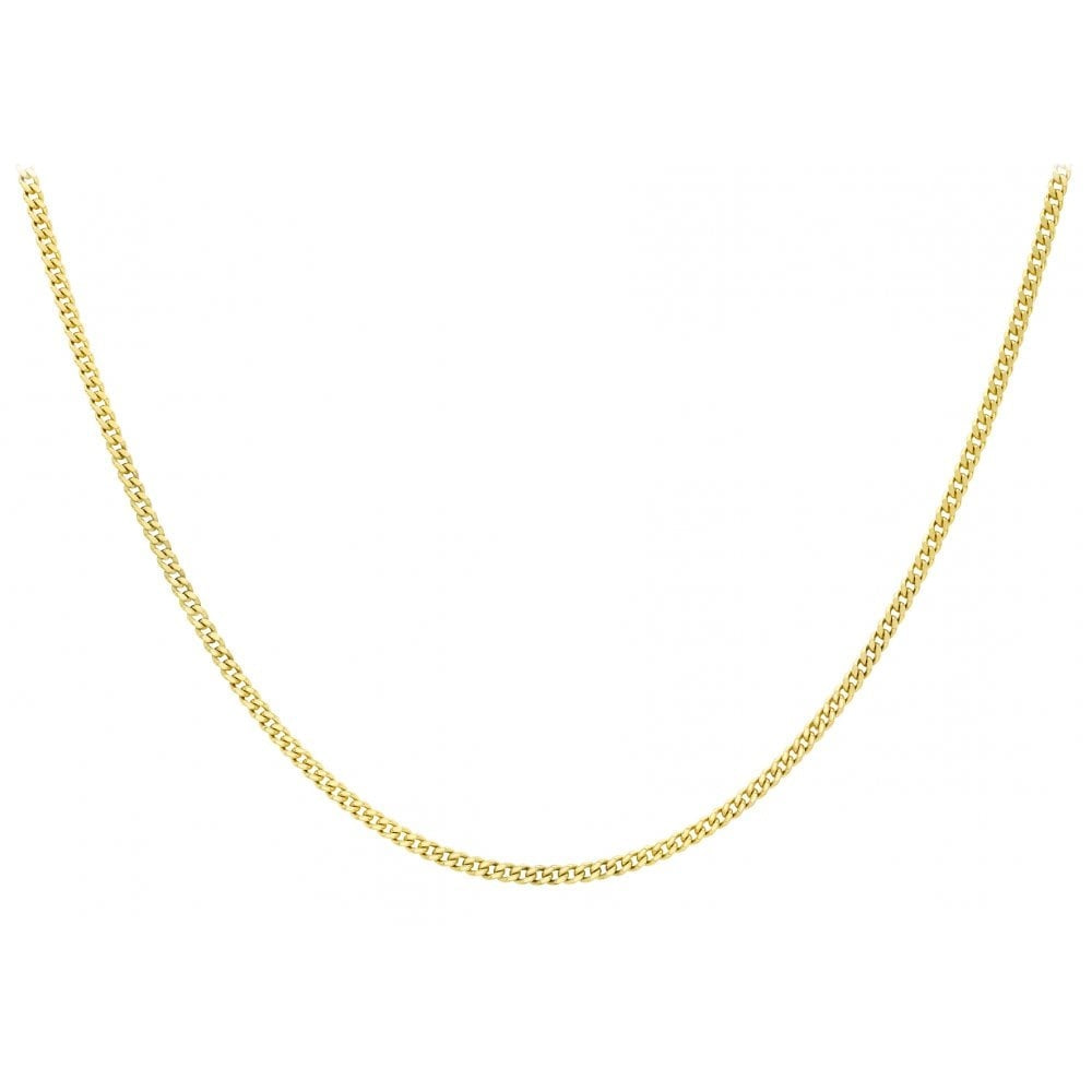 9CT YELLOW GOLD 25 DIAMOND CUT CURB TRACE CHAIN 46CM/18"