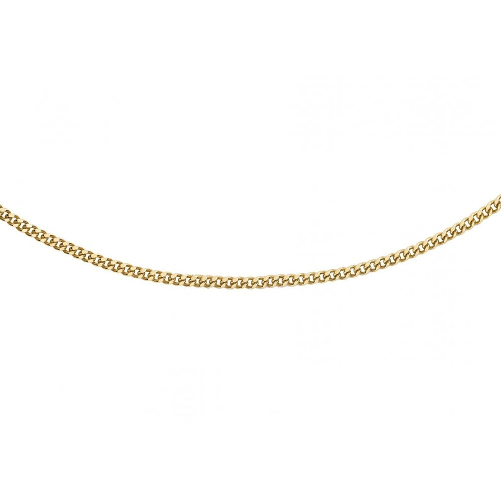 9CT YELLOW GOLD 25 DIAMOND CUT CURB TRACE CHAIN 51CM/20"