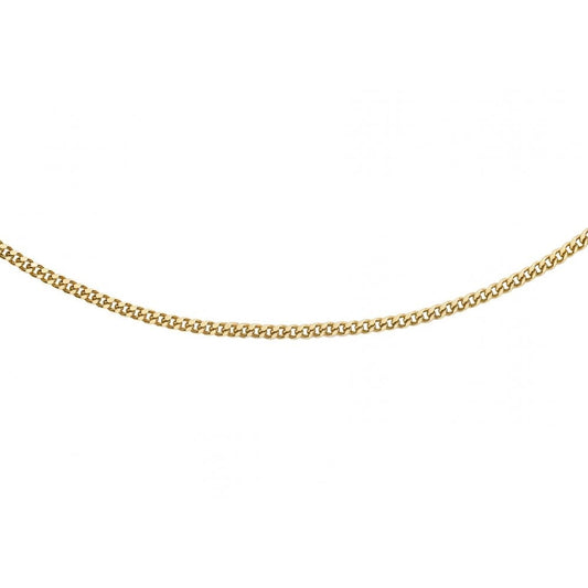 9CT YELLOW GOLD 25 DIAMOND CUT CURB TRACE CHAIN 51CM/20"