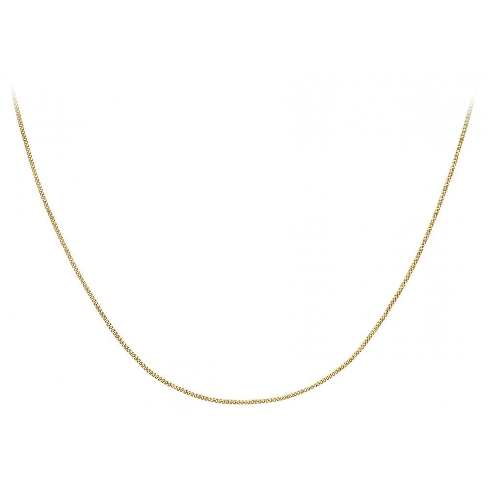 9CT YELLOW GOLD 25 DIAMOND CUT CURB TRACE CHAIN 51CM/20"