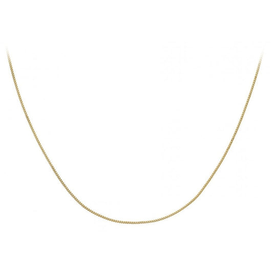 9CT YELLOW GOLD 25 DIAMOND CUT CURB TRACE CHAIN 51CM/20"