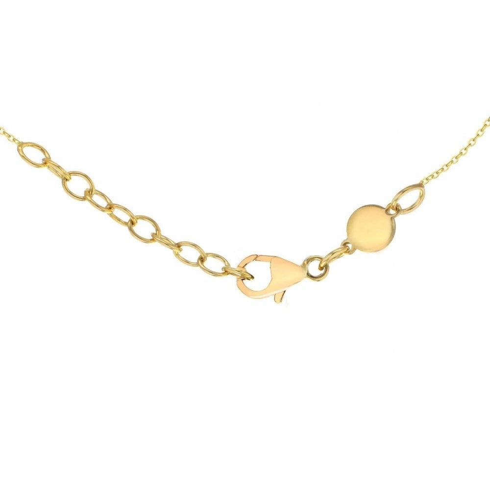 9CT YELLOW GOLD 26MM X 15MM DOUBLE-DISC ADJUSTABLE NECKLET 41CM/16"-43CM/17"