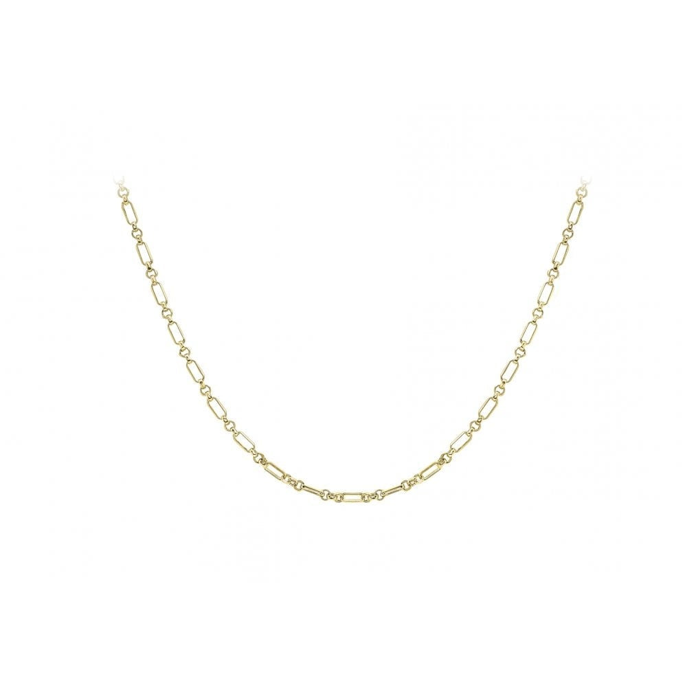 9CT YELLOW GOLD 3.5MM DIAMOND CUT FIGARO BELCHER CHAIN 46CM/18"