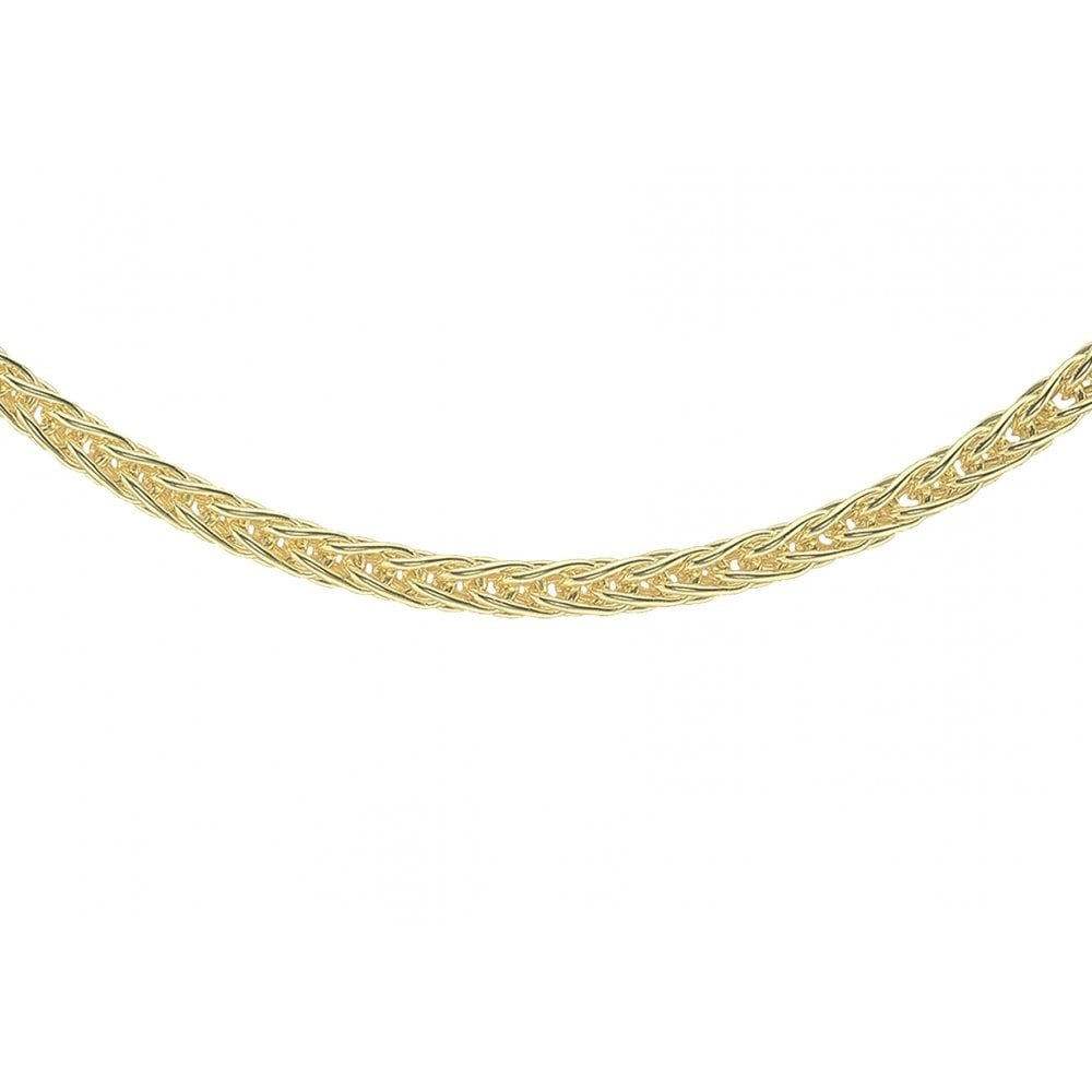 9CT YELLOW GOLD 3MM SPIGA CHAIN 46CM/18"