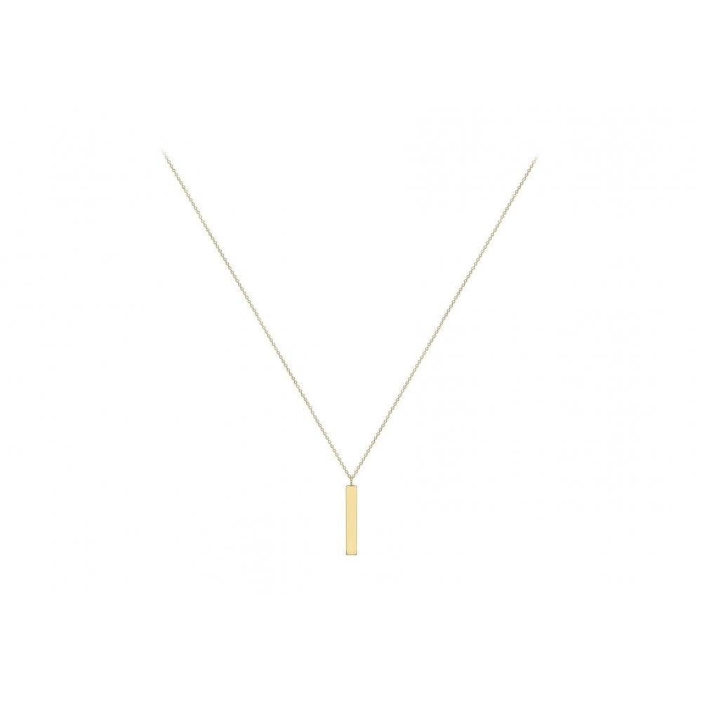 9CT YELLOW GOLD 3MM X 20MM VERTICAL BAR ADJUSTABLE NECKLACE